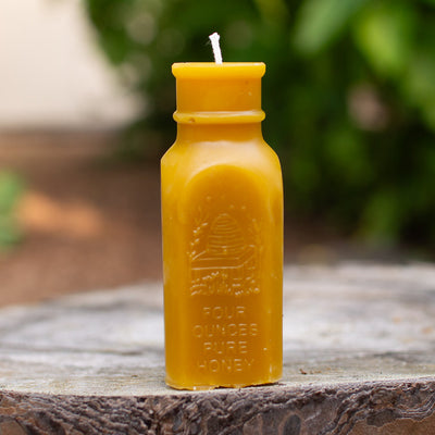 Pure beeswax candle Muth honey jar 4 oz 3 made by How's Your Day Honey