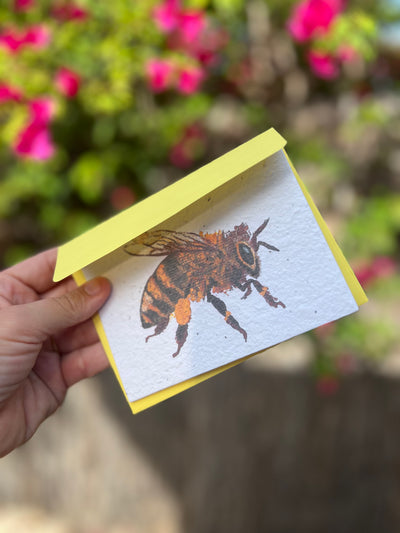 Custom Plantable Honeybee Greeting Card (Blank Inside)
