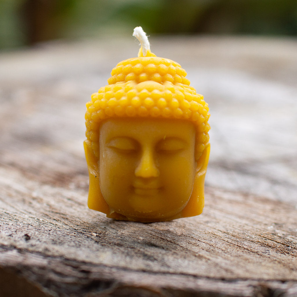 Pure beeswax candle buddha head shape 3 candles made by How's Your Day Honey