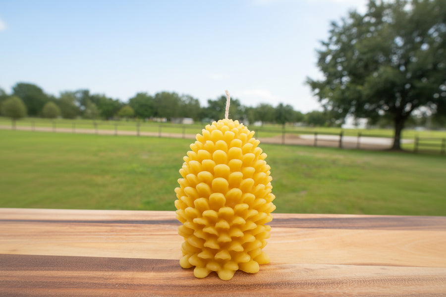 Large Pinecone Beeswax Candle
