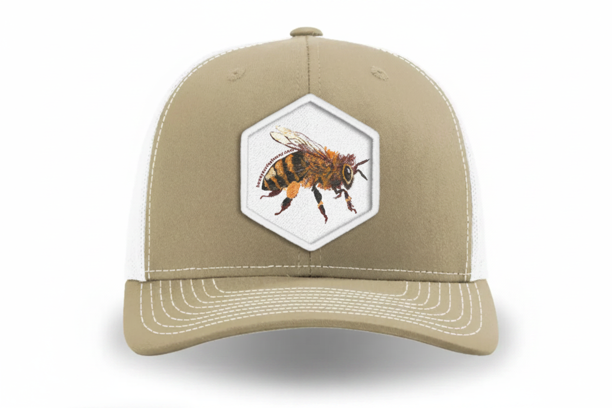 Hows Your Day Honey Trucker Hat- Custom Honeybee Fabric Patch Edition