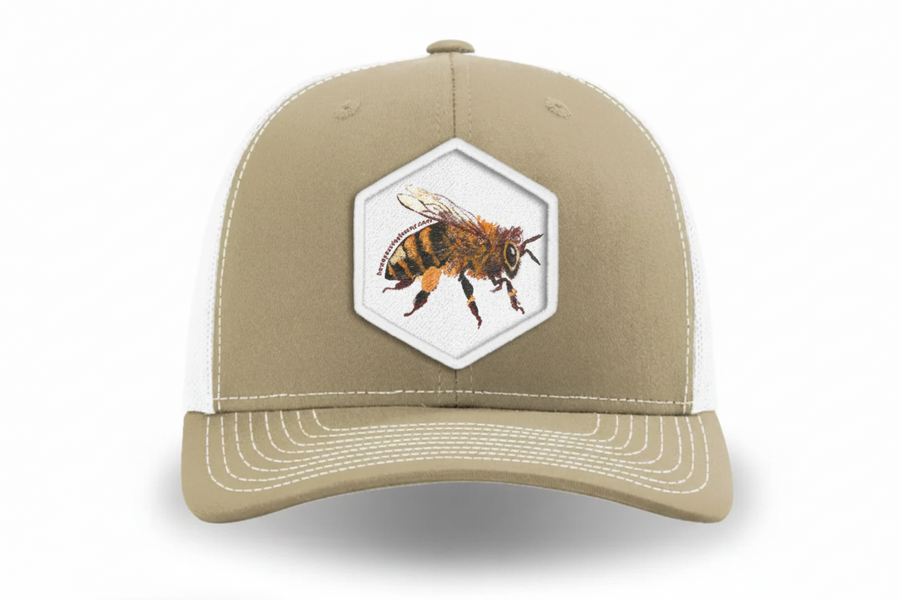 Hows Your Day Honey Trucker Hat- Custom Honeybee Fabric Patch Edition