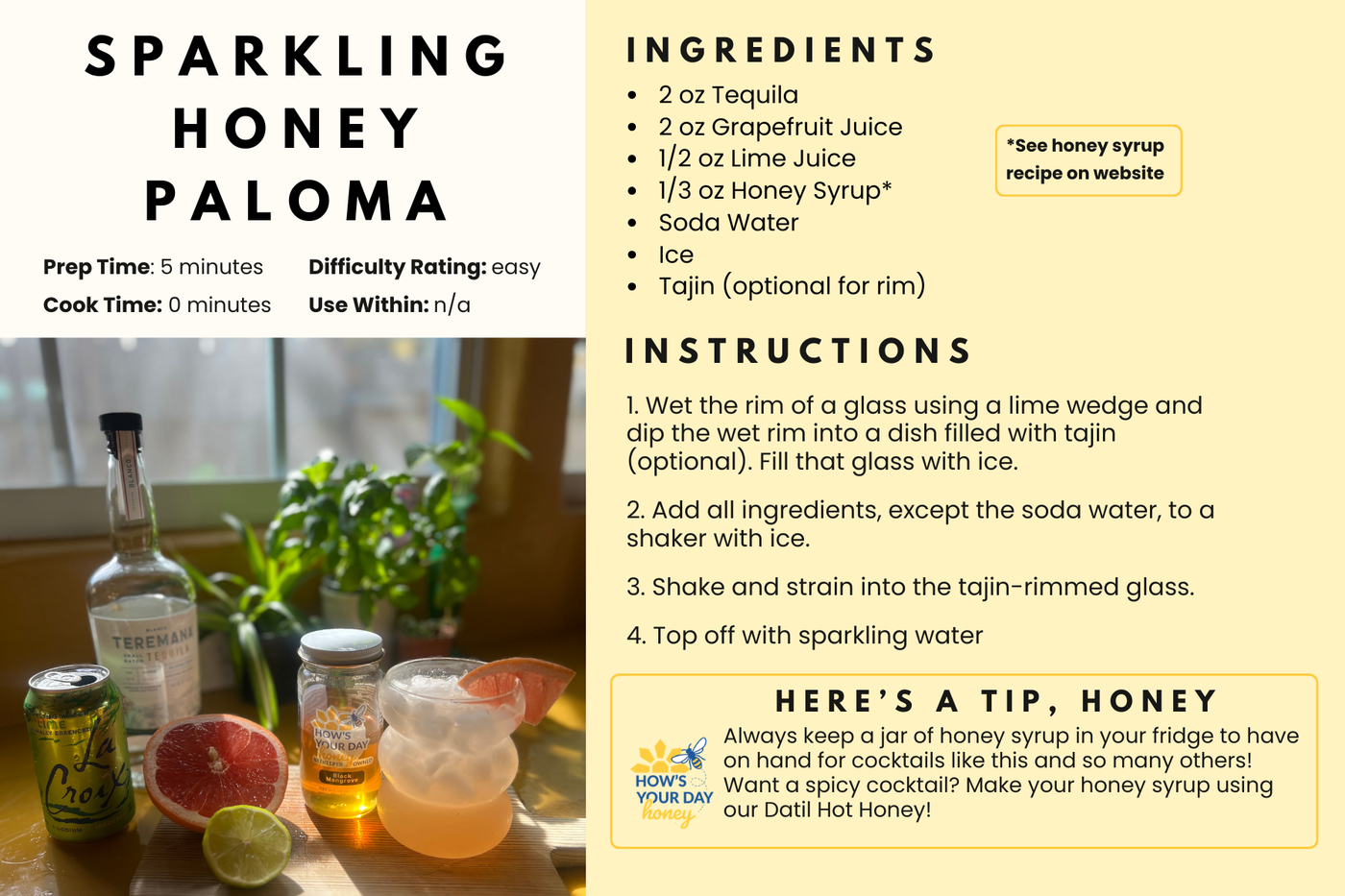 Sparkling Honey Paloma