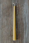Handmade 10-inch pure beeswax taper candle from St. Petersburg, FL — natural, eco-friendly, clean-burning candle crafted from rescued bees.